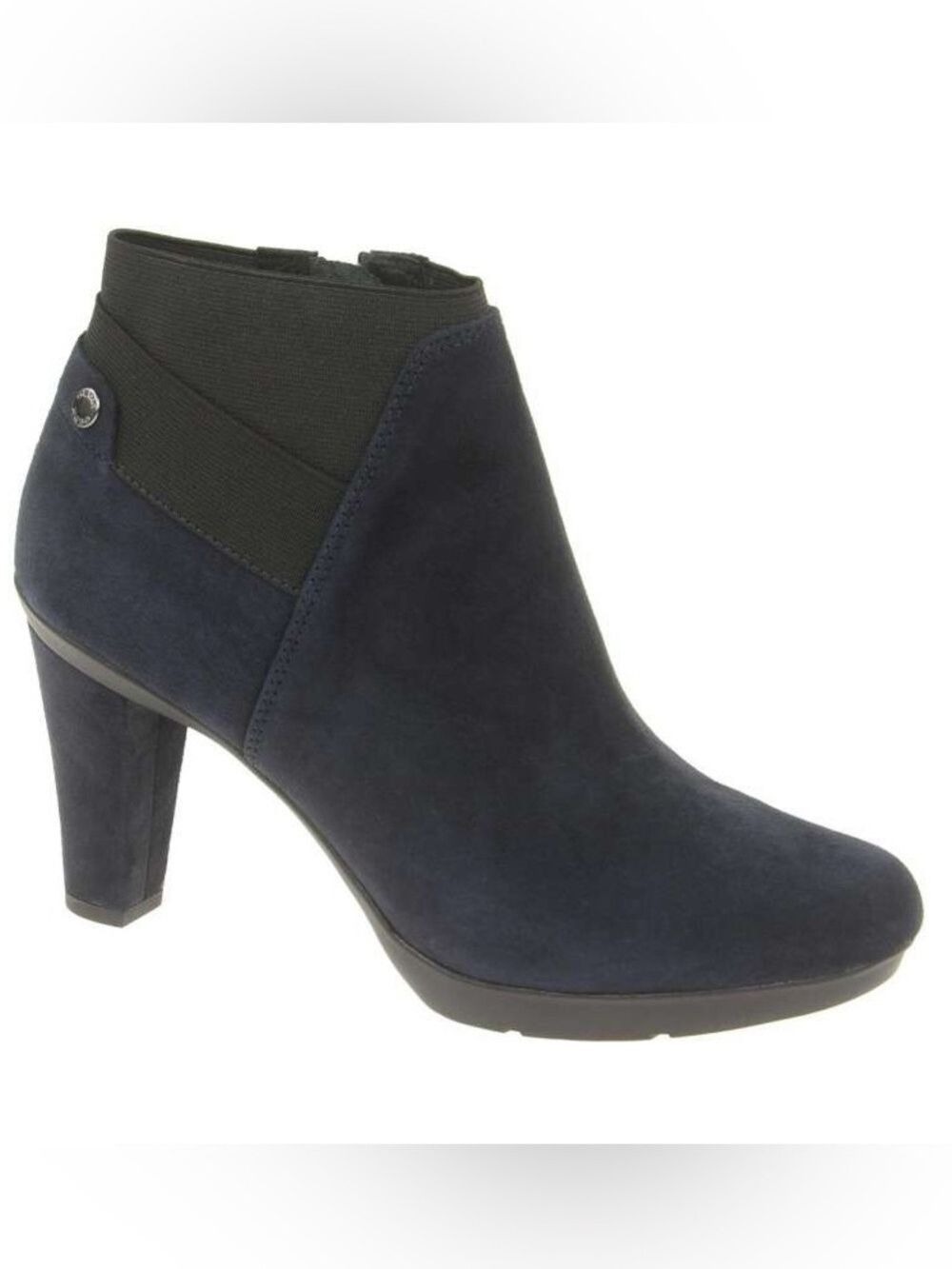 Geox Respira Inspiration Navy Goat Suede Leather Ankle Boots